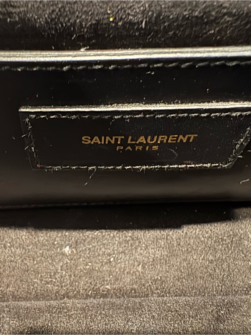 Authentic YSL Saint Laurent Black Calfskin Leather Logo Clutch - Picture 3 of 5